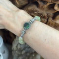 Bohemian style Hetian Jade with sterling silver bracelet