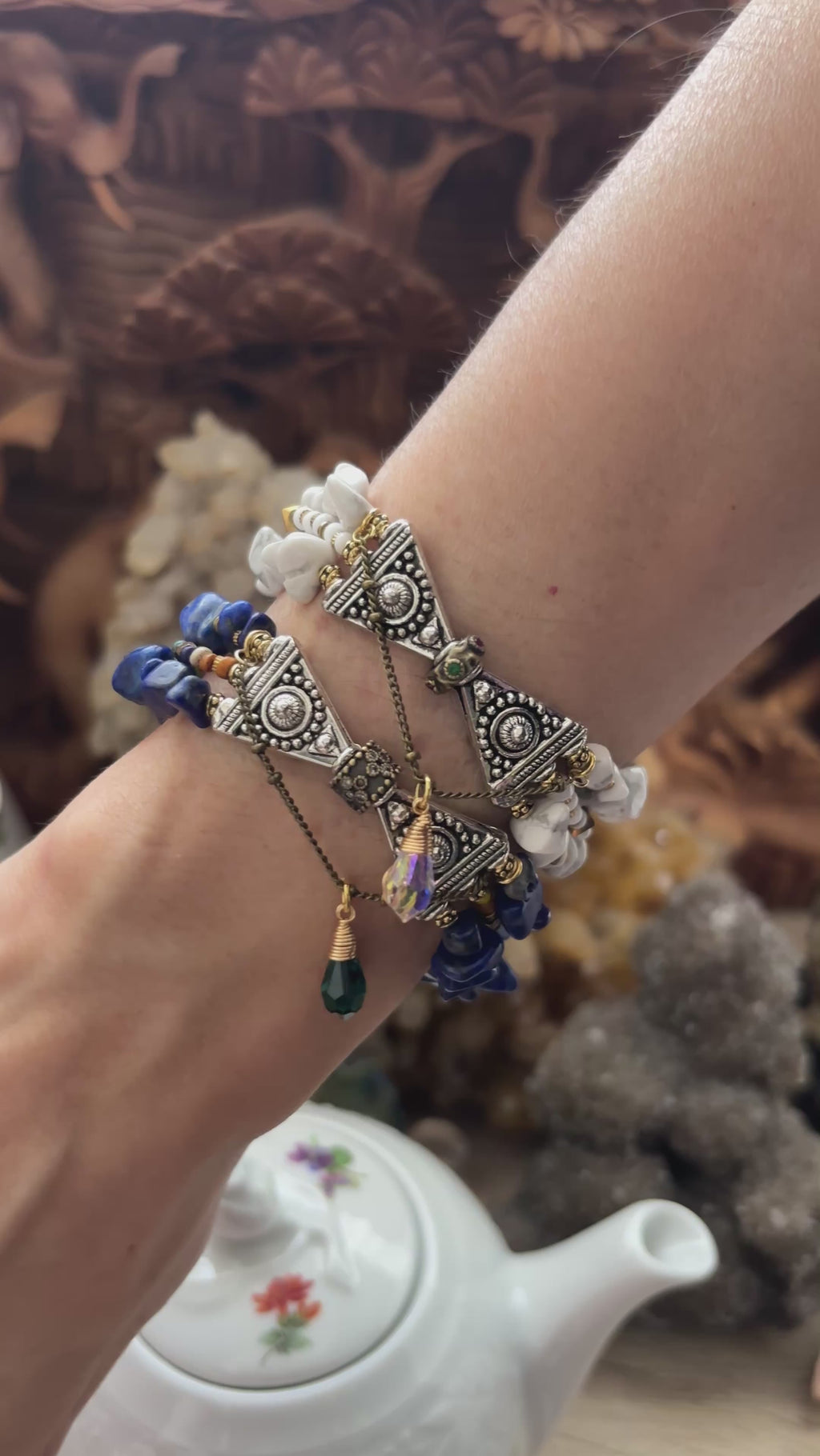 Bohemian Victorian Multiple strands crystal bracelet accessories